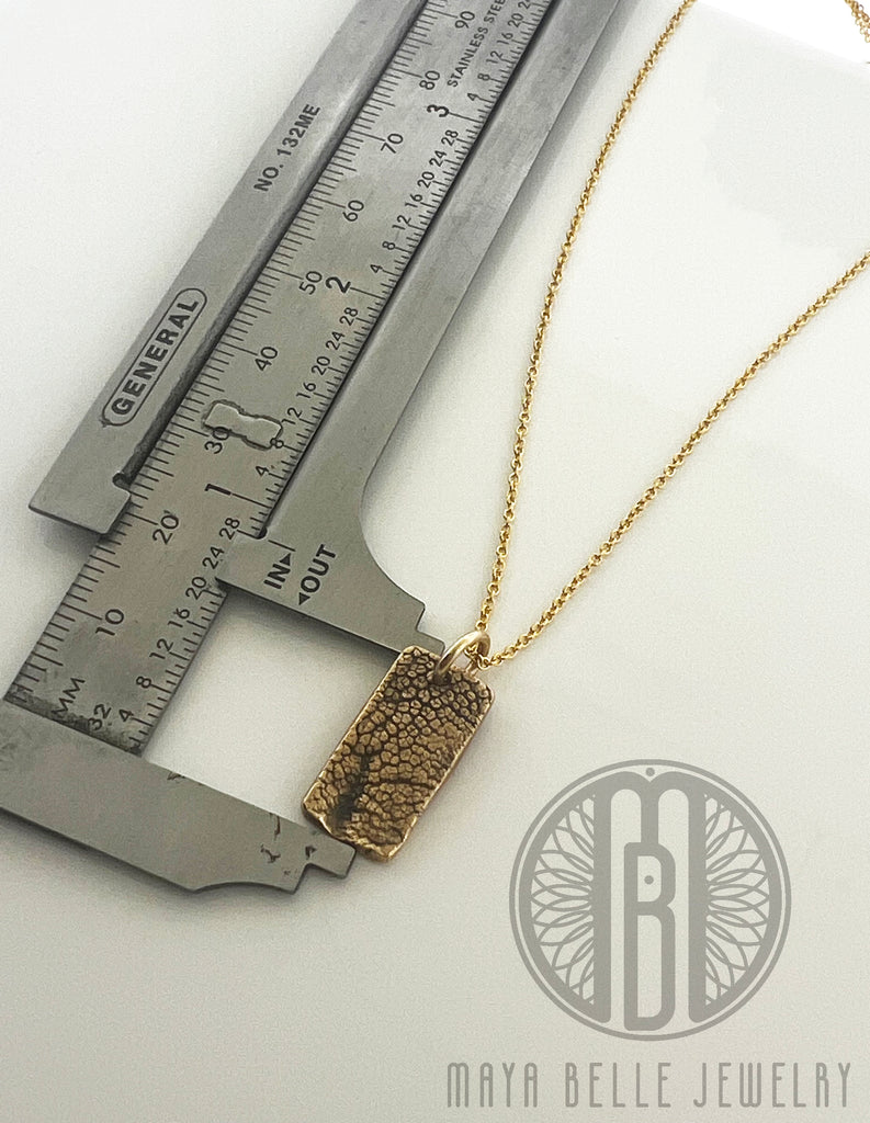 Rectangle bronze and gold dog nose print - Maya Belle Jewelry