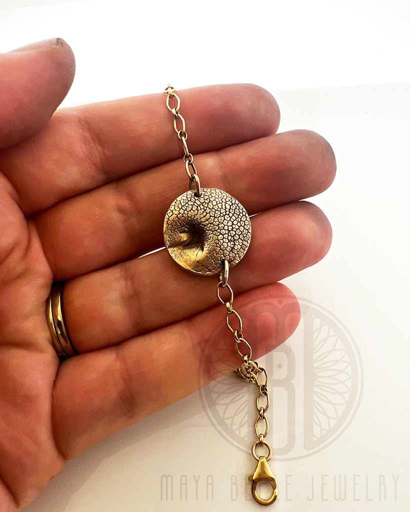 Dog noseprint bracelet shown in gold - Maya Belle Jewelry