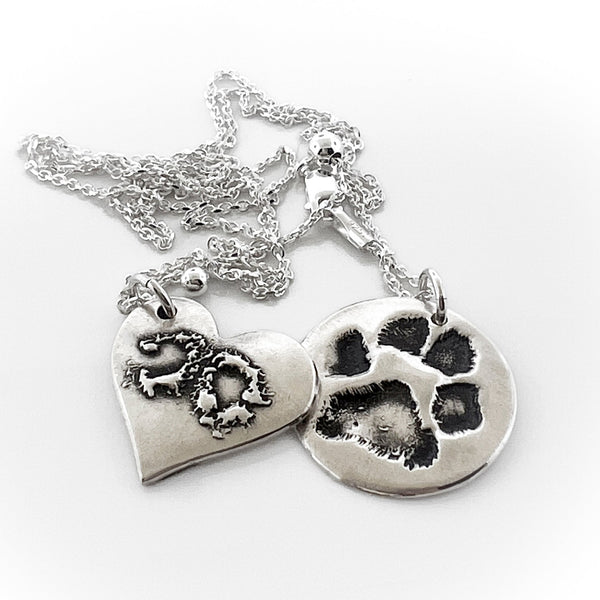 Dog nose print taken from an ink print or photo - Maya Belle Jewelry