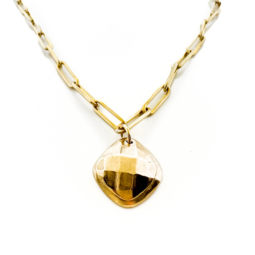 Checkerboard "gemstone" custom fingerprint or handwriting necklace - Maya Belle Jewelry