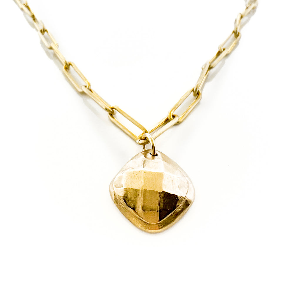 Checkerboard "gemstone" custom fingerprint or handwriting necklace - Maya Belle Jewelry