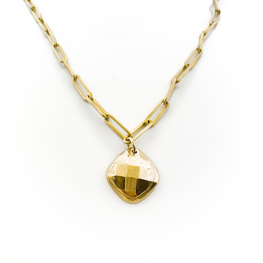 Checkerboard "gemstone" custom fingerprint or handwriting necklace - Maya Belle Jewelry