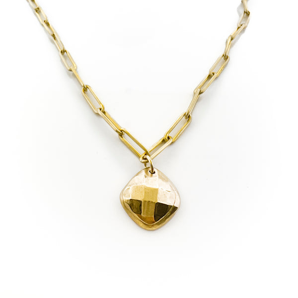 Checkerboard "gemstone" custom fingerprint or handwriting necklace - Maya Belle Jewelry