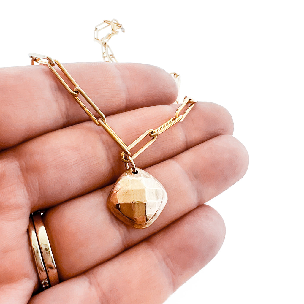 Checkerboard "gemstone" custom fingerprint or handwriting necklace - Maya Belle Jewelry