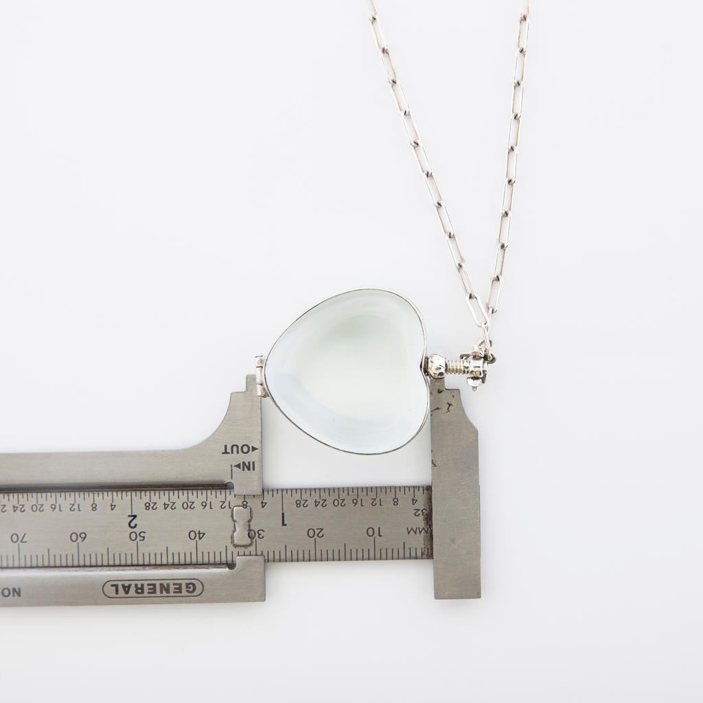 Vintage Glass Locket Necklace – Custom Memorial Jewelry – Charm with Photo, Hair, or Pressed Flower – Paperclip Chain - Maya Belle Jewelry