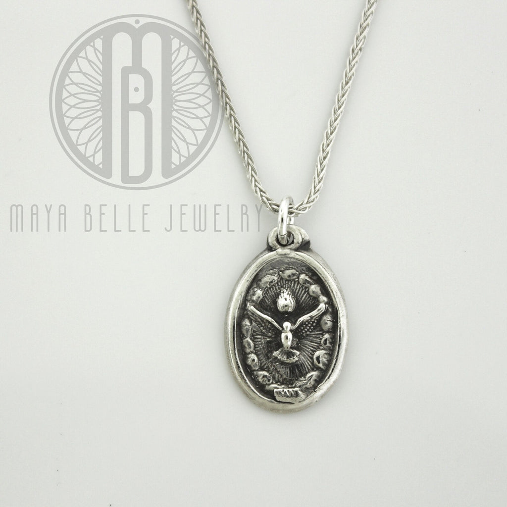 Holy Spirit Medal charm necklace - Maya Belle Jewelry