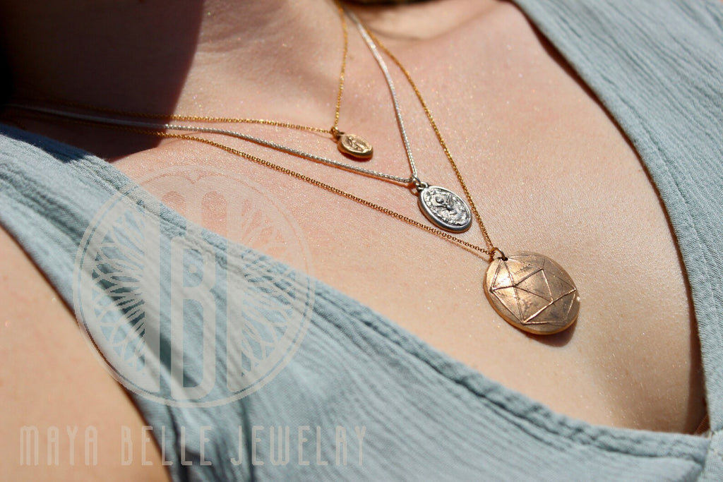 Holy Spirit Medal charm necklace - Maya Belle Jewelry