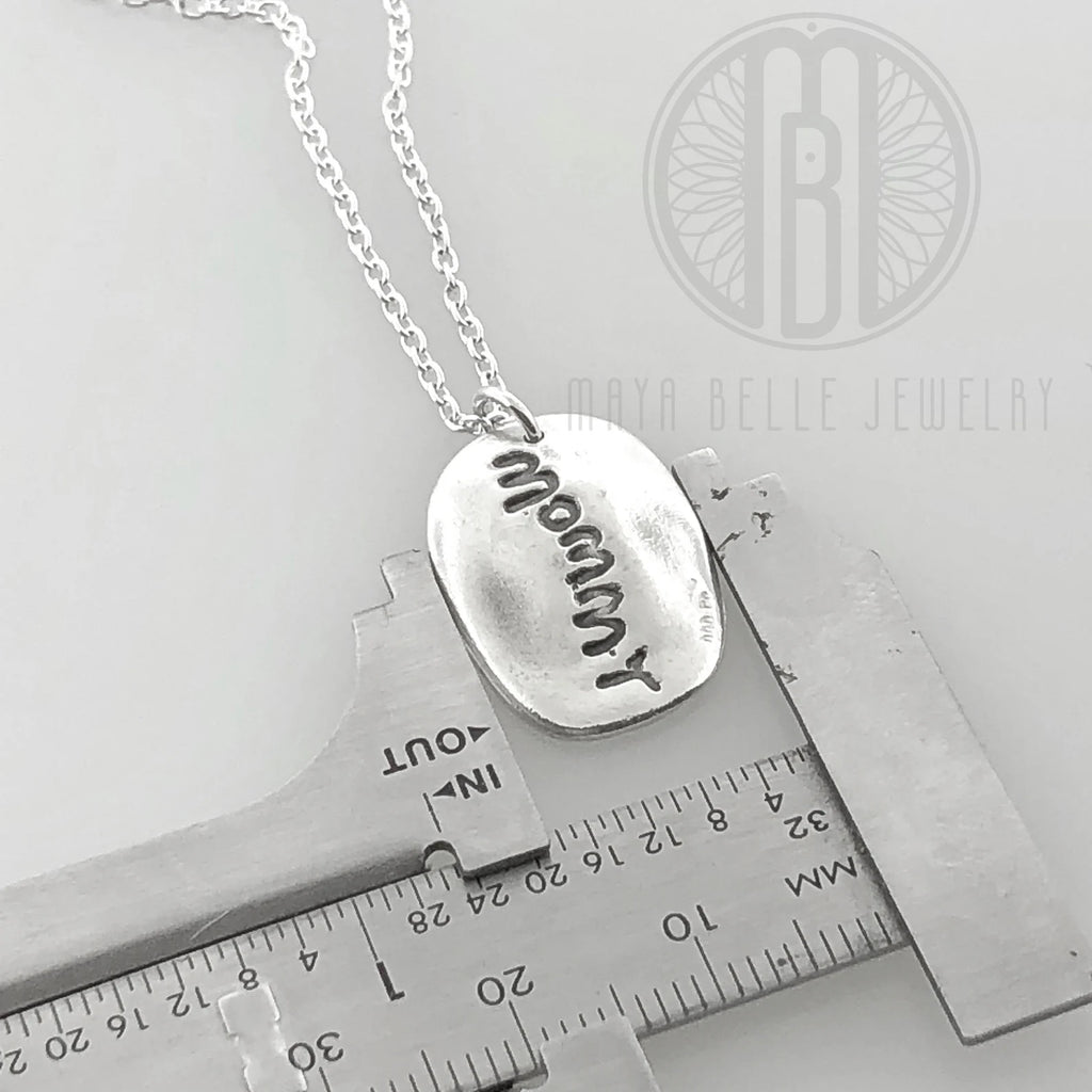 Child's molded fingerprint and handwriting - Maya Belle Jewelry