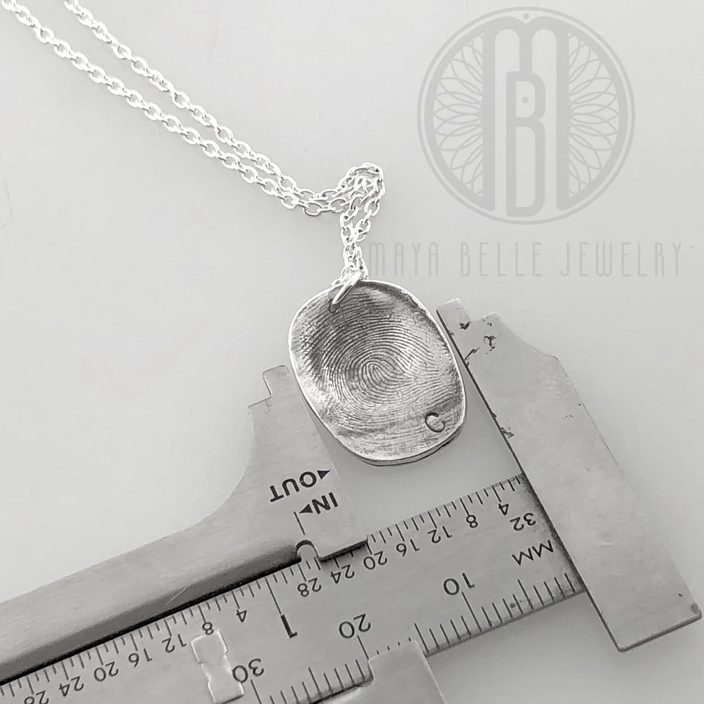 Child's molded fingerprint and handwriting - Maya Belle Jewelry