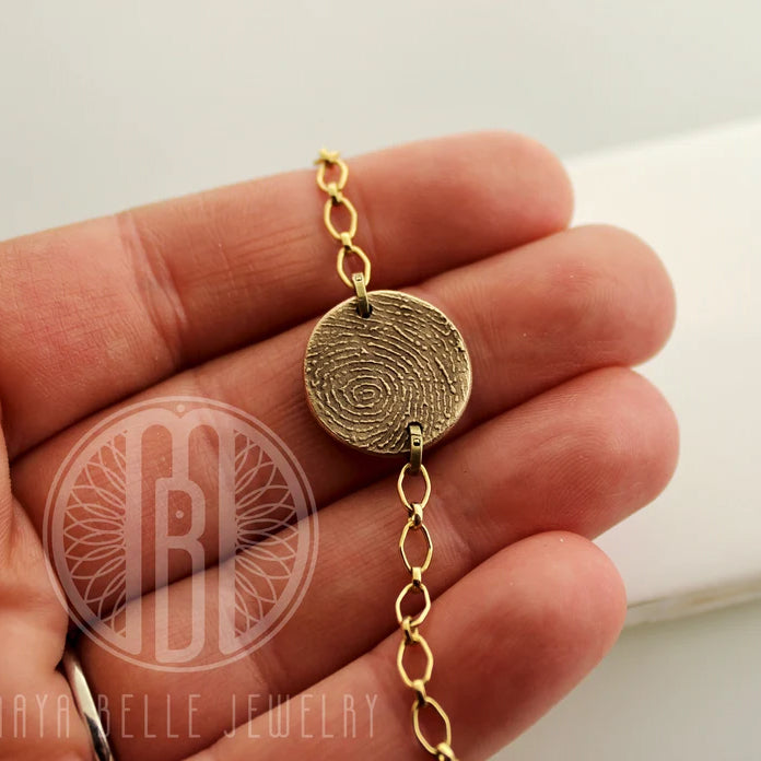 Fingerprint Keepsake Charm Bracelet - Maya Belle Jewelry