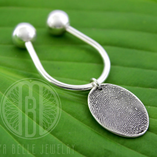Fingerprint Keepsake Charm Keyring - Maya Belle Jewelry