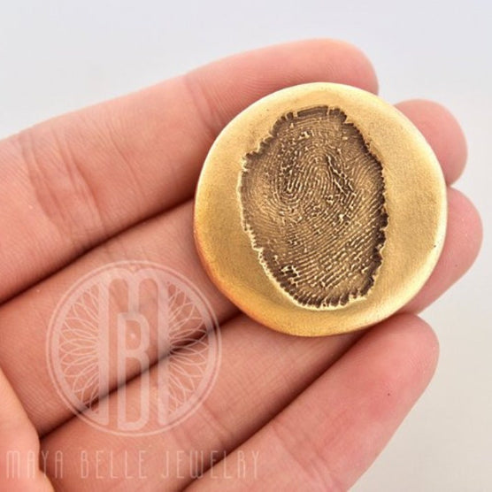Fingerprint Pocket Good Luck Charm Coin - Maya Belle Jewelry