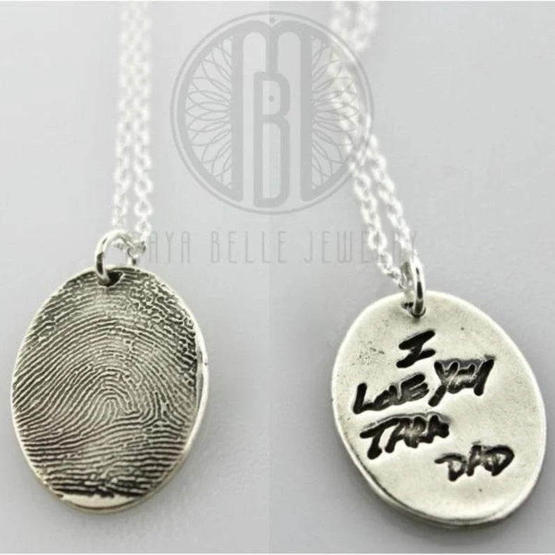 Handwriting Keepsake Charm Necklace - Maya Belle Jewelry 