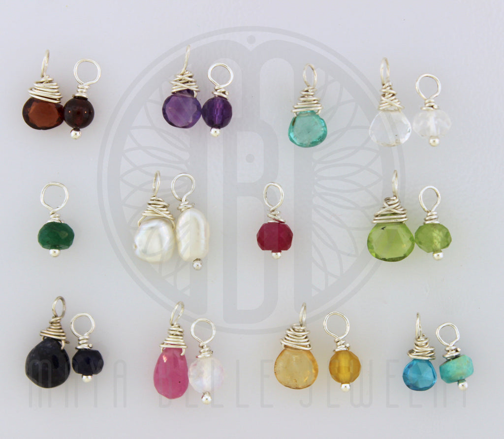 Fingerprint and actual handwriting memorial keepsake necklace with choice of birthstone - Maya Belle Jewelry