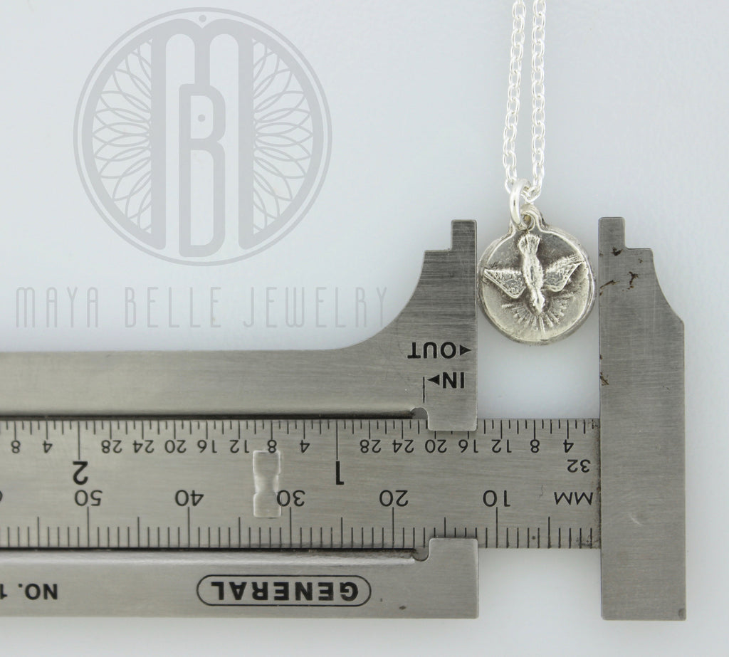 Holy Spirit Necklace In Choice of Silver or Bronze - Maya Belle Jewelry