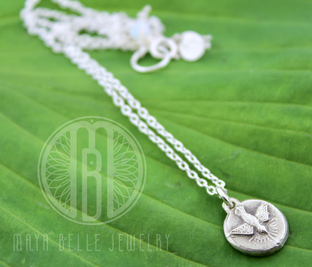 Holy Spirit Necklace In Choice of Silver or Bronze - Maya Belle Jewelry