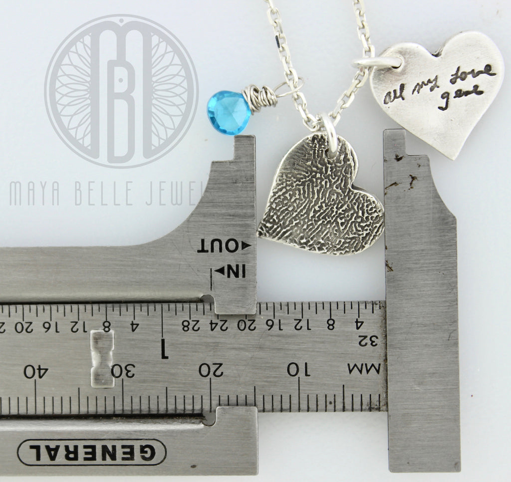 Actual fingerprint and actual handwriting necklace - Maya Belle Jewelry