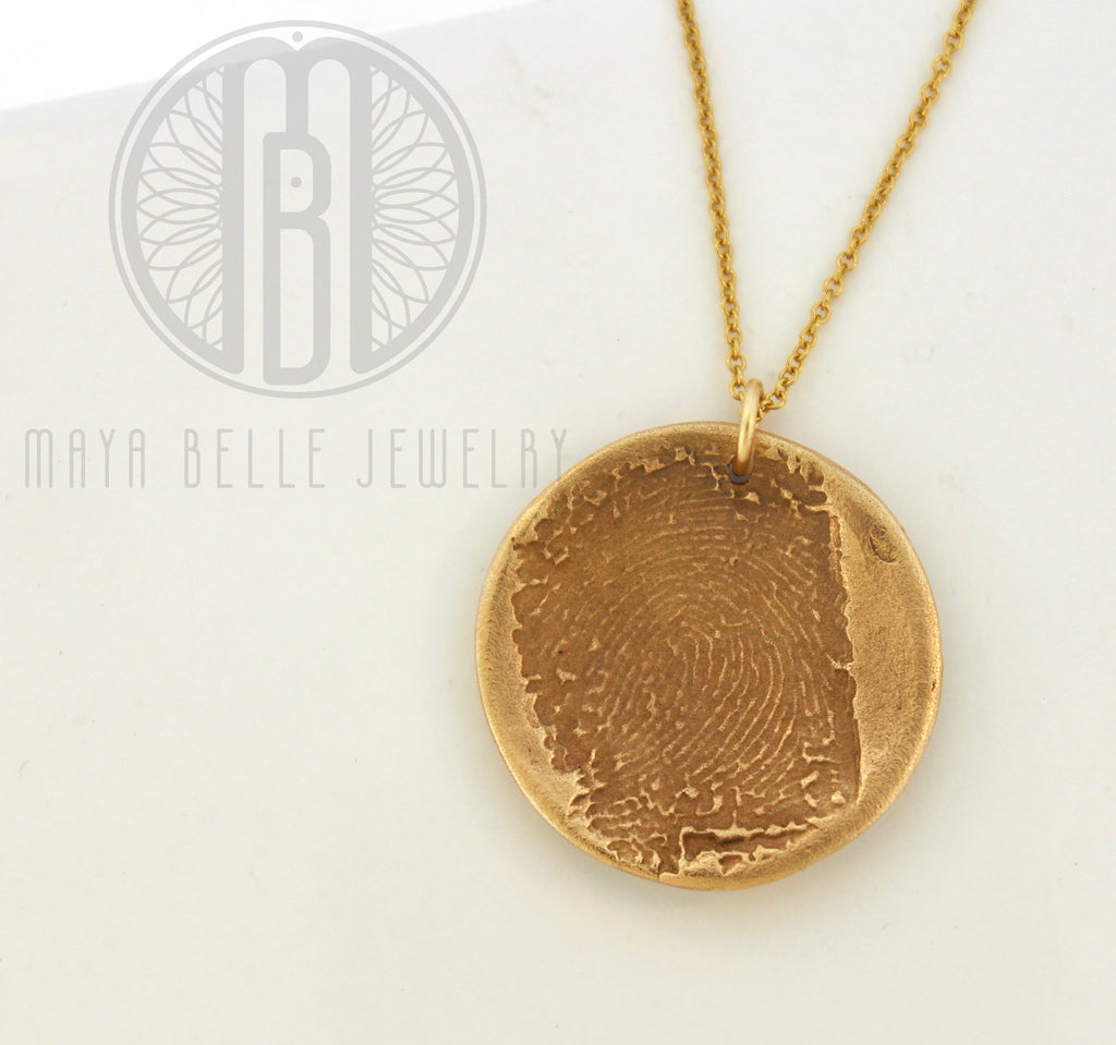 Sacred Geometry: Flower of Life Fingerprint Necklace in Silver or Bronze - Maya Belle Jewelry