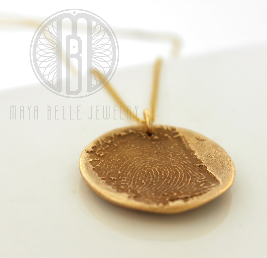 Sacred Geometry: Flower of Life Fingerprint Necklace in Silver or Bronze - Maya Belle Jewelry