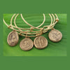 Our Lady of Lourdes Medal Charm Bangle - Maya Belle Jewelry 