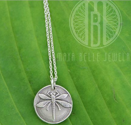 Dragonfly Fingerprint necklace - Maya Belle Jewelry