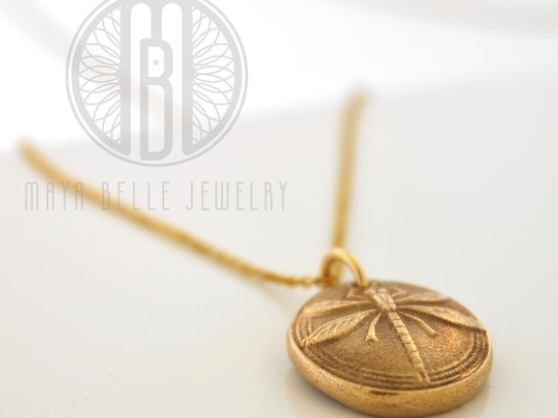 Dragonfly Pendant in Silver or Bronze - Maya Belle Jewelry