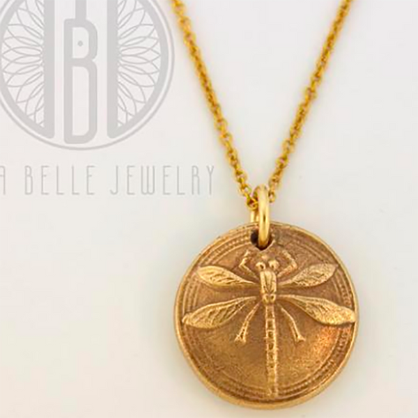 Dragonfly Pendant in Silver or Bronze - Maya Belle Jewelry