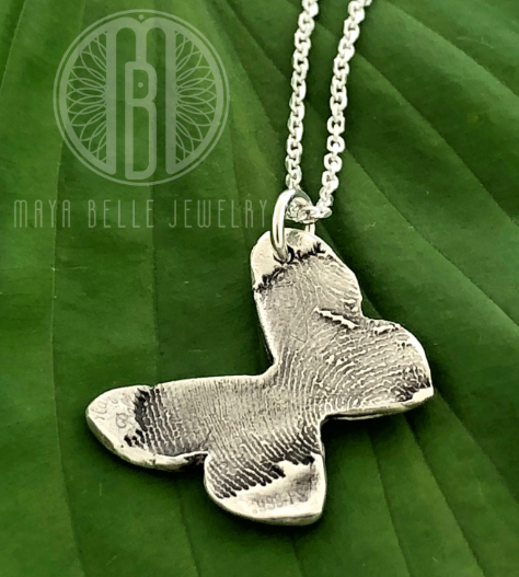 Unique Cirque Butterfly Fingerprint Necklace - Maya Belle Jewelry