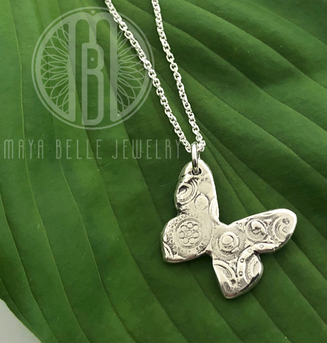 Unique Cirque Butterfly Fingerprint Necklace - Maya Belle Jewelry