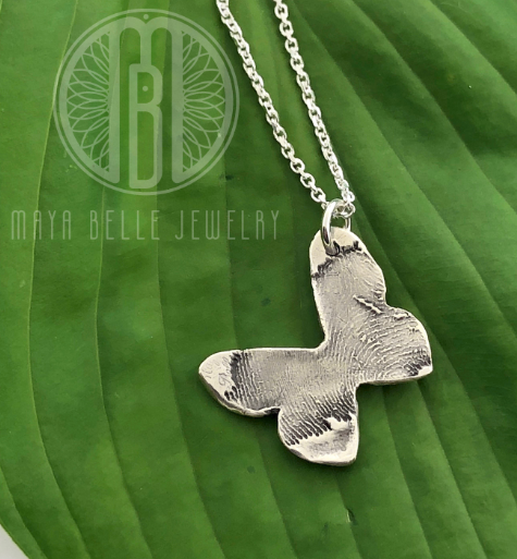 Unique Cirque Butterfly Fingerprint Necklace - Maya Belle Jewelry
