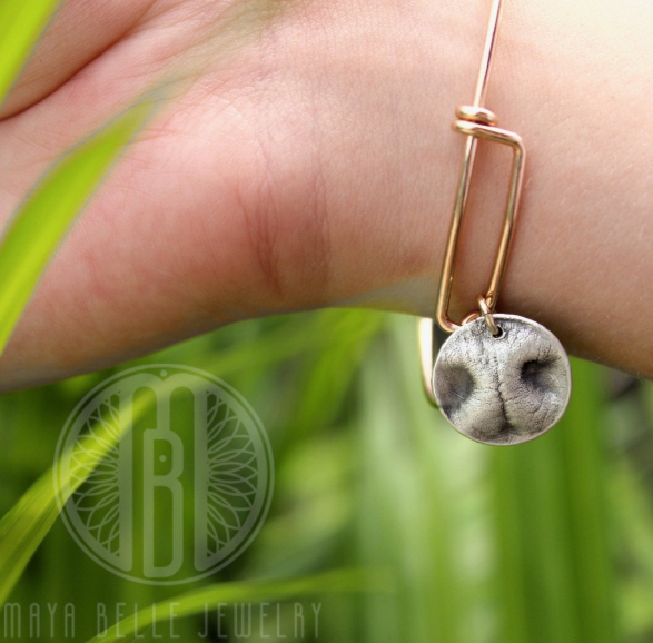 Pet Nose or paw Bangle bracelet - Maya Belle Jewelry