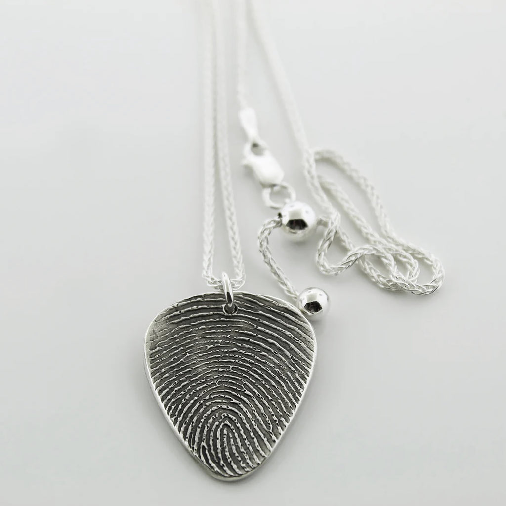 Guitar Pick Fingerprint with Handwriting - Maya Belle Jewelry