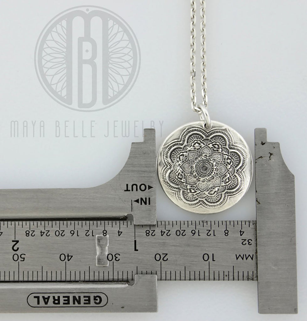 Mandala Necklace with Baby Hand or Footprint - Maya Belle Jewelry