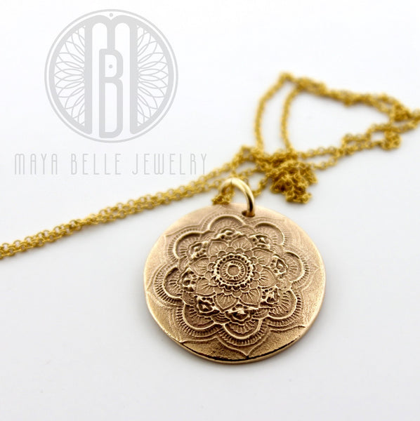 Mandala Fingerprint Necklace - Maya Belle Jewelry 