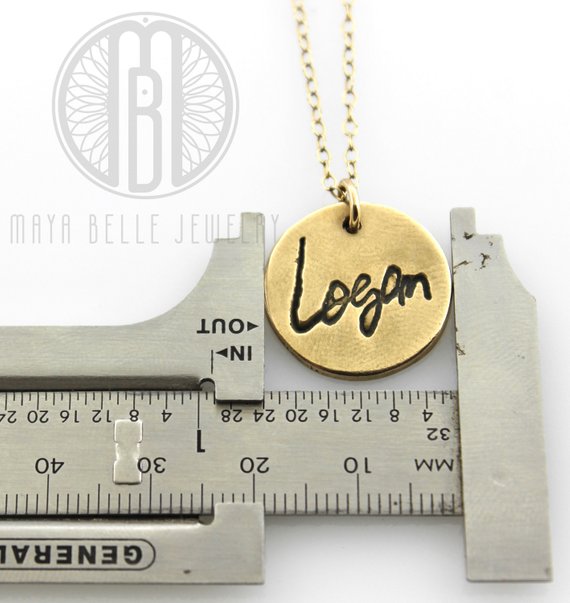 Actual handwriting necklace - Maya Belle Jewelry 