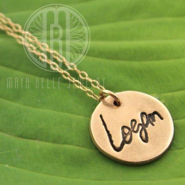 Actual handwriting necklace - Maya Belle Jewelry