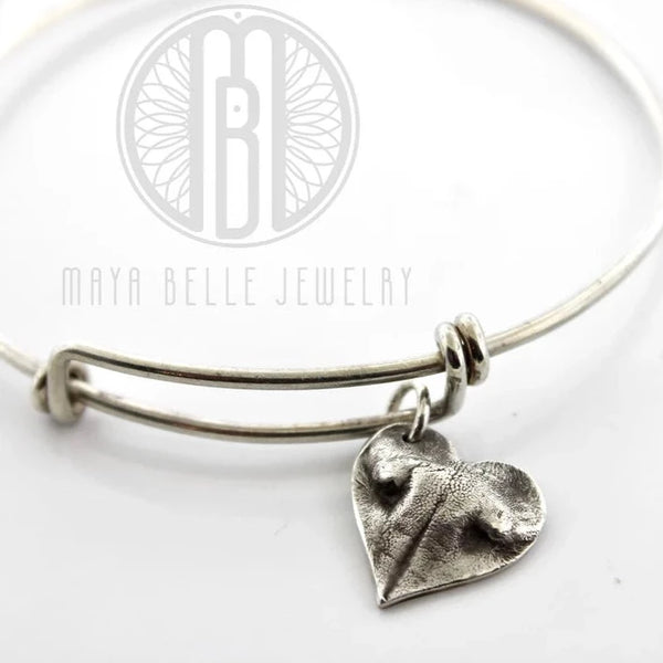 Pet Nose Print Keepsake Charm Bangle - Maya Belle Jewelry 