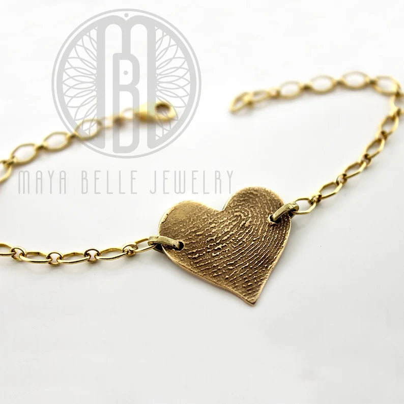 Fingerprint Keepsake Charm Bracelet - Maya Belle Jewelry 