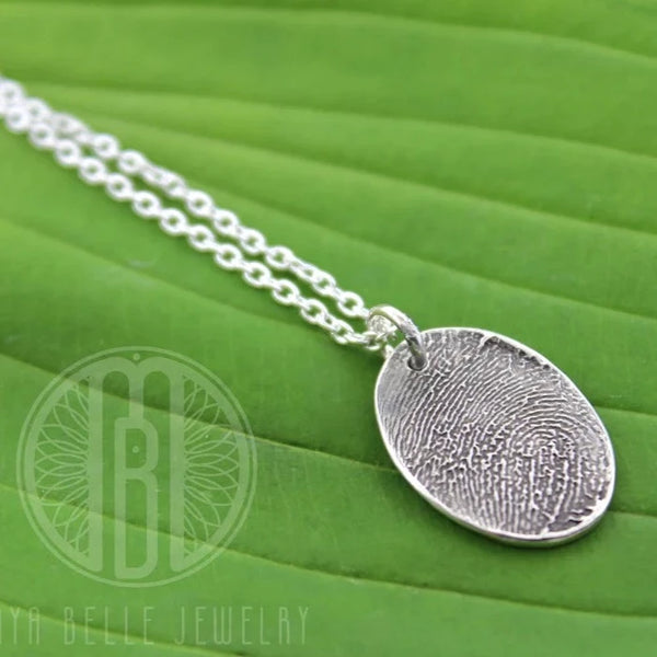 Fingerprint Keepsake Charm on Necklace - Maya Belle Jewelry 