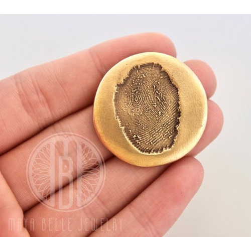 Fingerprint Pocket Good Luck Charm Coin - Customer's Product with price 139.00 ID Q8zblRoGfP91DITpfBcPE-Ol - Maya Belle Jewelry 