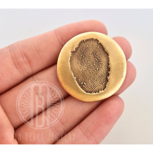 Fingerprint Pocket Good Luck Charm Coin - Customer's Product ID Q8zblRoGfP91DITpfBcPE-Ol - Maya Belle Jewelry