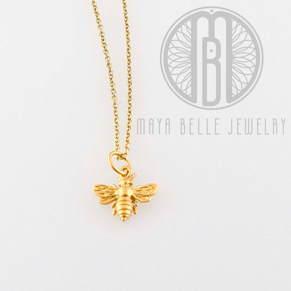 24k gold vermeil Gold Honey Bee necklace - Maya Belle Jewelry