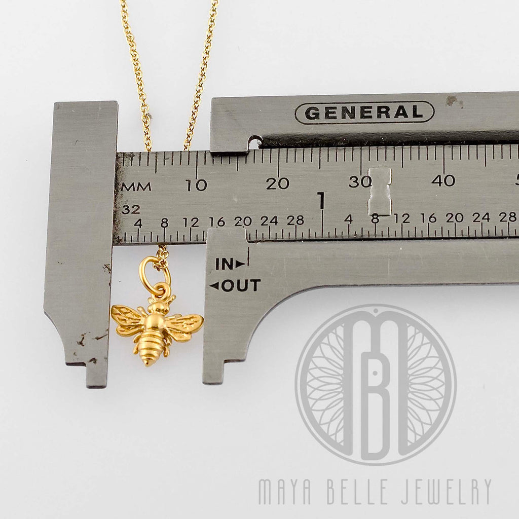 24k gold vermeil Gold Honey Bee necklace - Maya Belle Jewelry