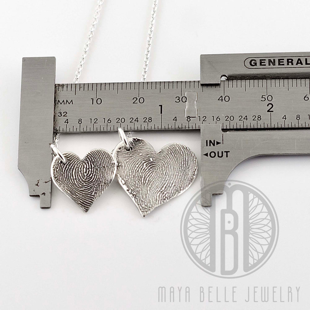 Classic Fingerprint necklace in puffy heart shape - Maya Belle Jewelry 