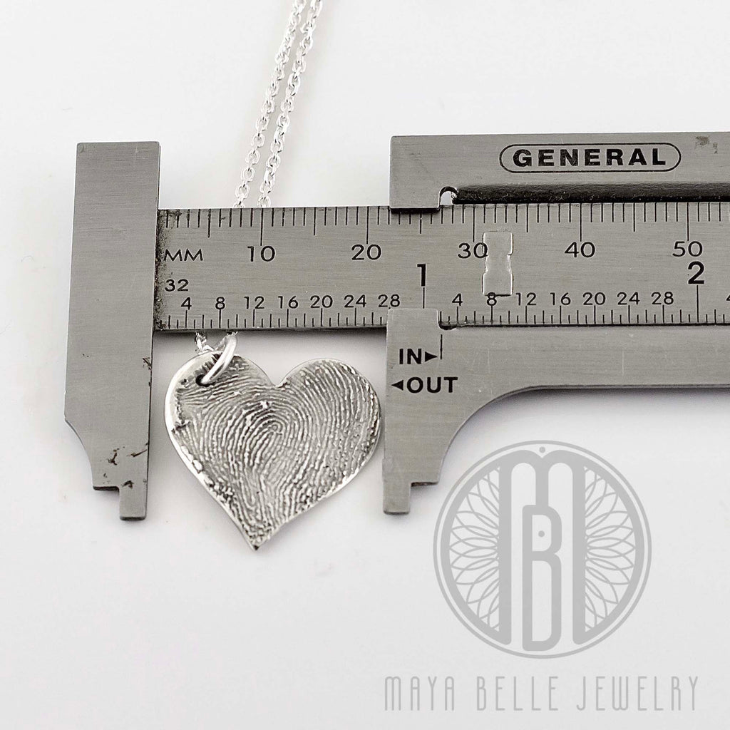 Classic Fingerprint necklace in puffy heart shape - Maya Belle Jewelry