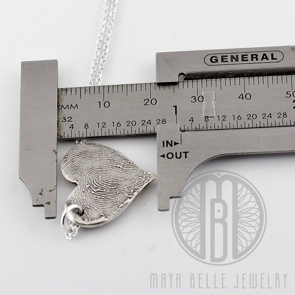 Classic Fingerprint necklace in puffy heart shape - Maya Belle Jewelry