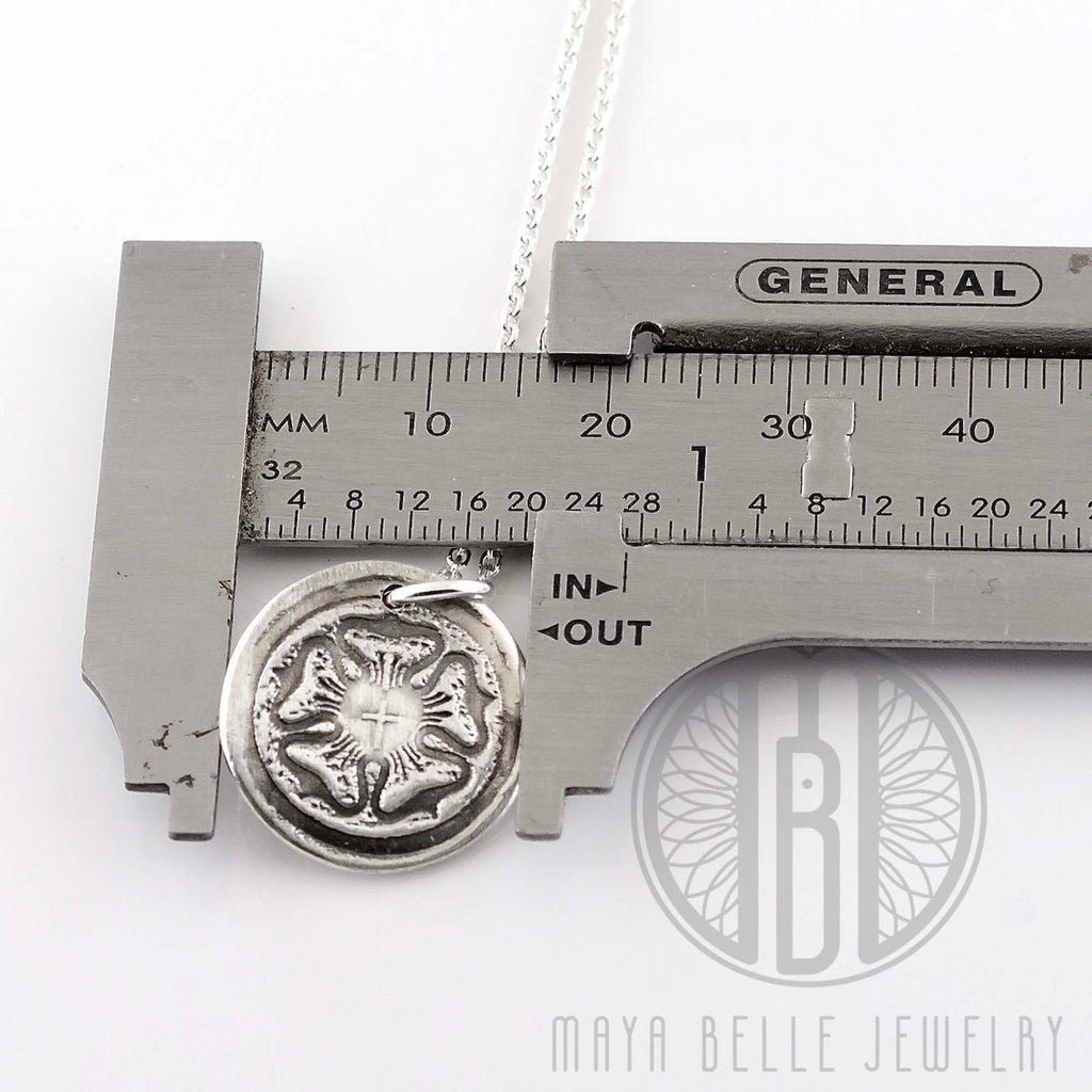 Rustic Luther Rose Necklace in silver or bronze - Maya Belle Jewelry