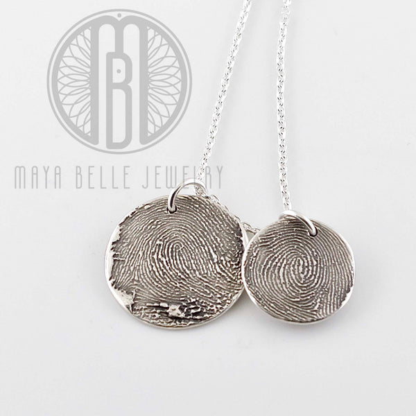 Classic Fingerprint circle necklace - Maya Belle Jewelry 