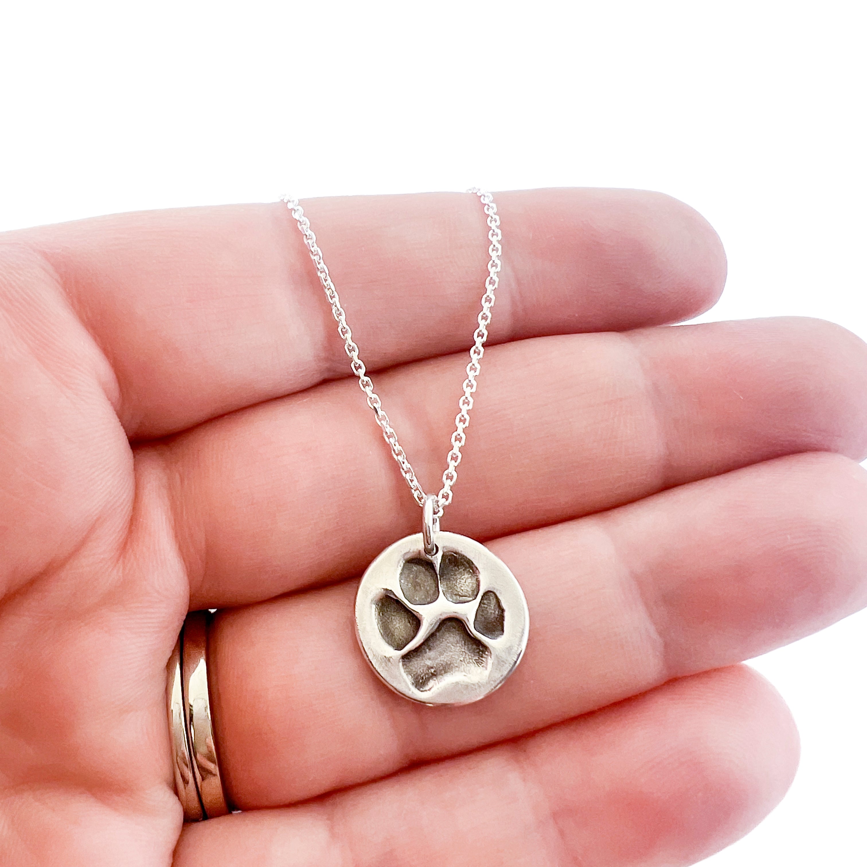 Pet Paw Print Keepsake Charm Necklace - Maya Belle Jewelry 