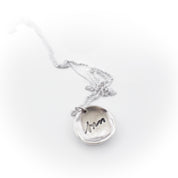 Mandala Necklace with Handwriting or Fingerprint on Back - Maya Belle Jewelry 